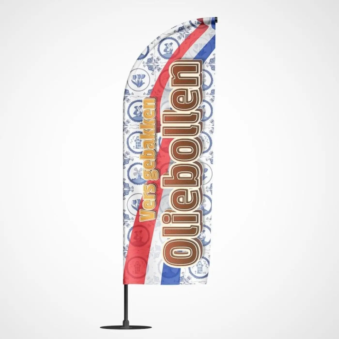 Beachvlag Oliebollen - Klein - 80x220 cm - Beachvlag