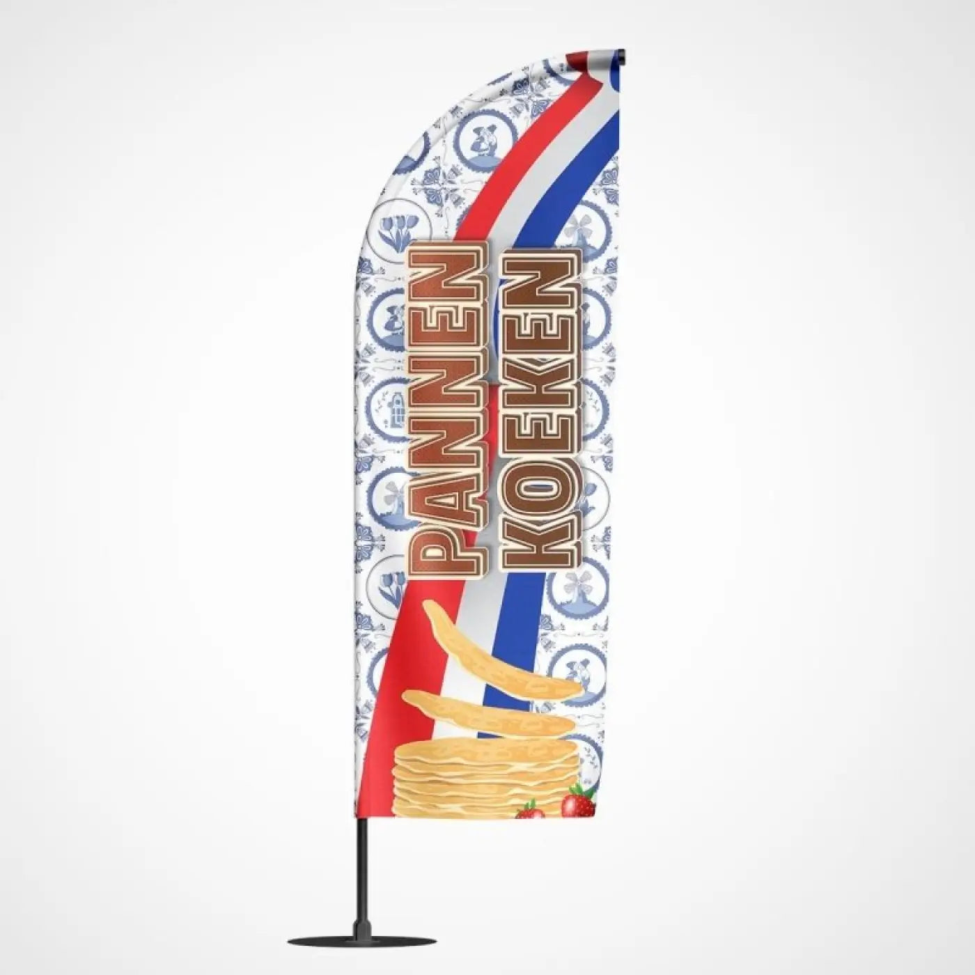 Beachvlag Pannenkoeken - Klein - 80x220 cm - Beachvlag
