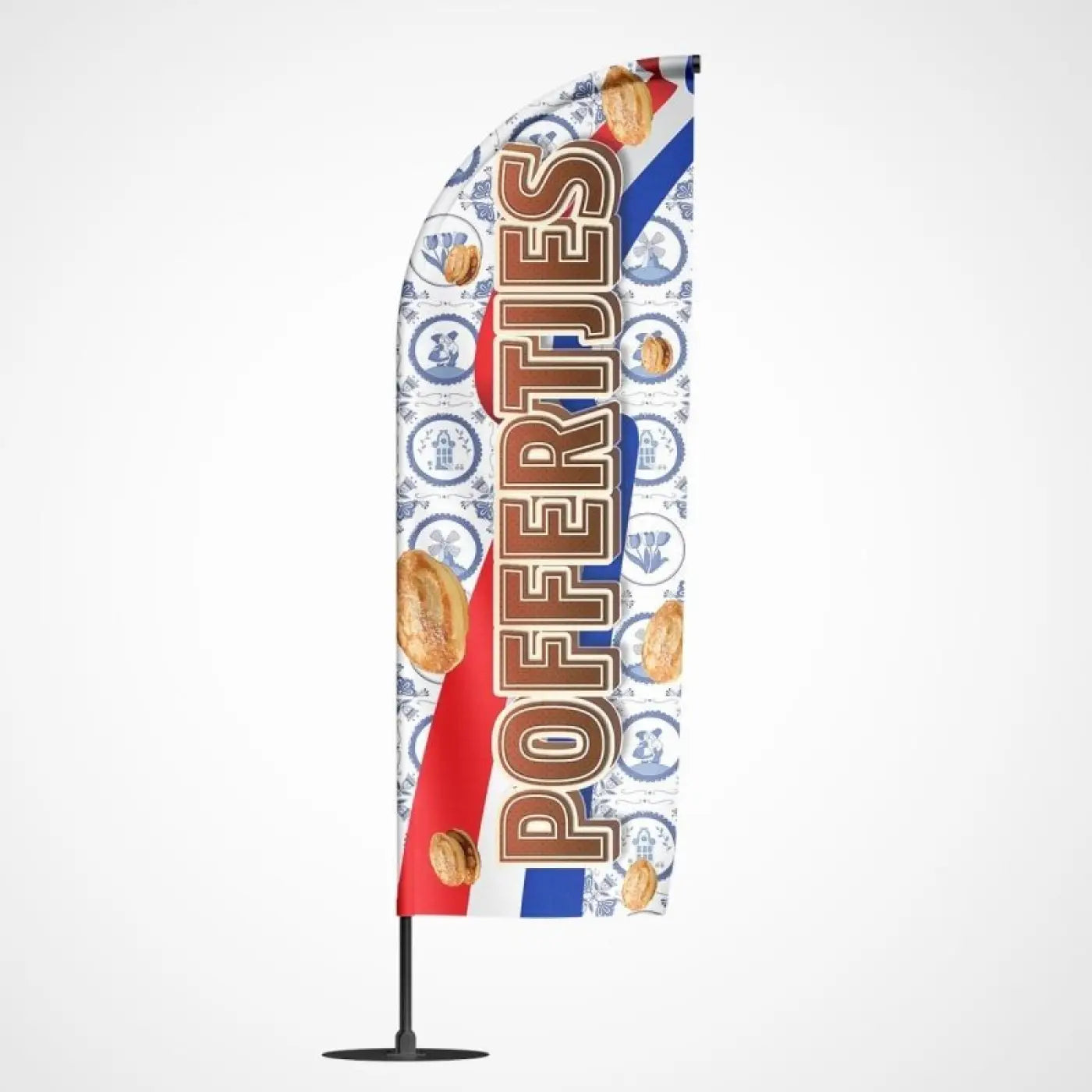 Beachvlag Poffertjes - Klein - 80x220 cm - Beachvlag