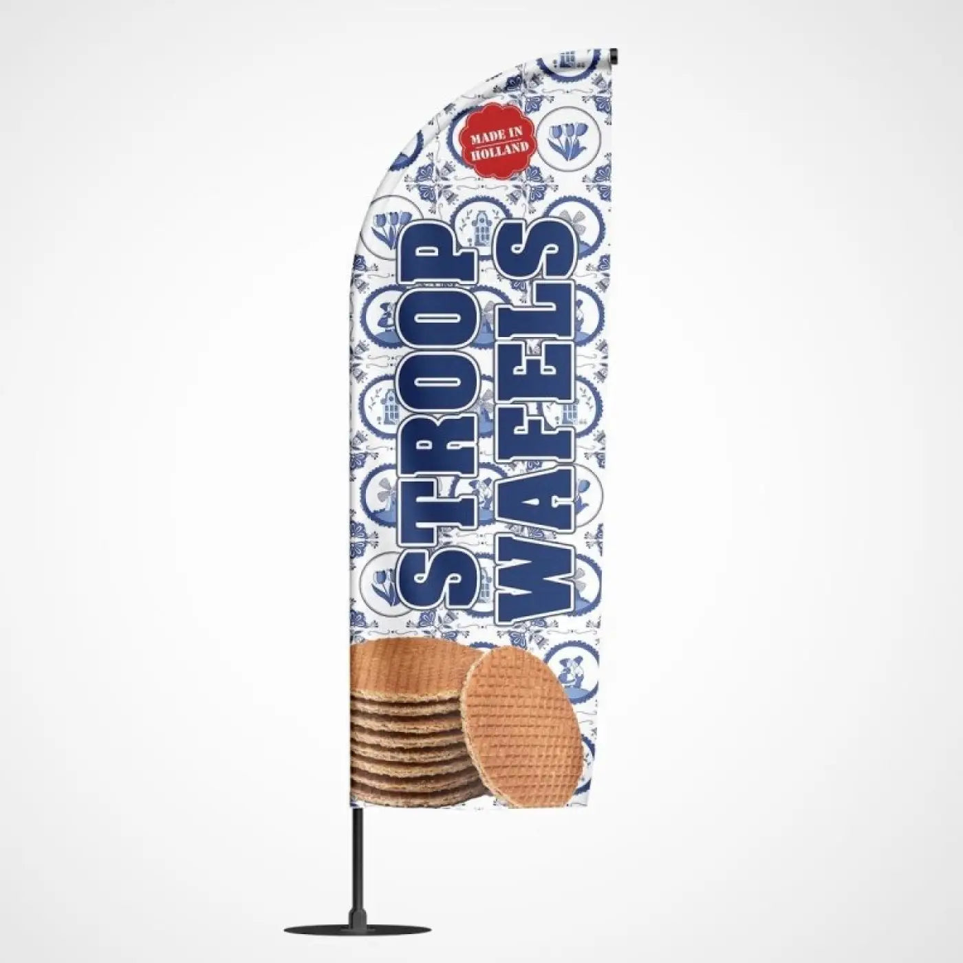 Beachvlag Stroopwafel - Klein - 80x220 cm - Beachvlag