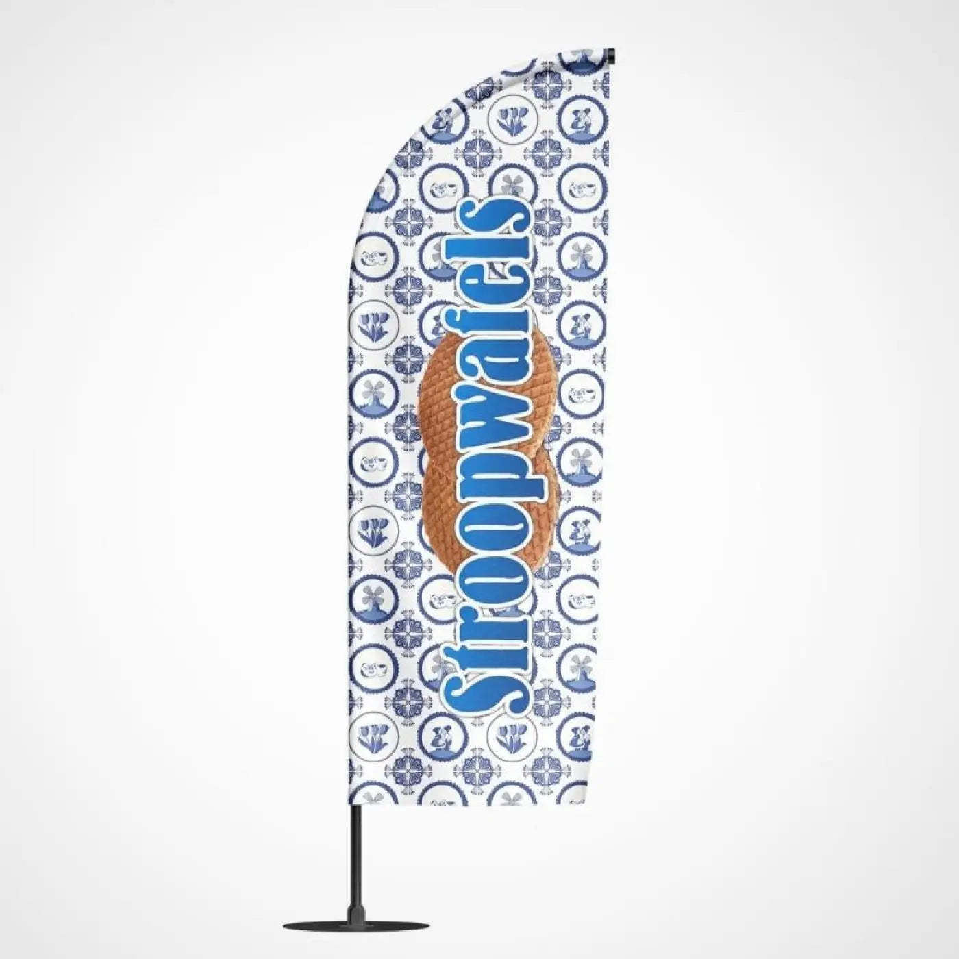 Beachvlag Stroopwafels - Klein - 80x220 cm - Beachvlag