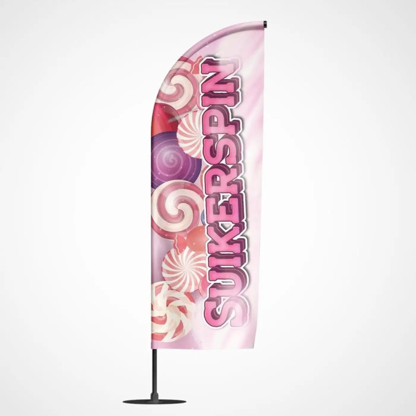 Beachvlag Suikerspin - Klein - 80x220 cm - Beachvlag