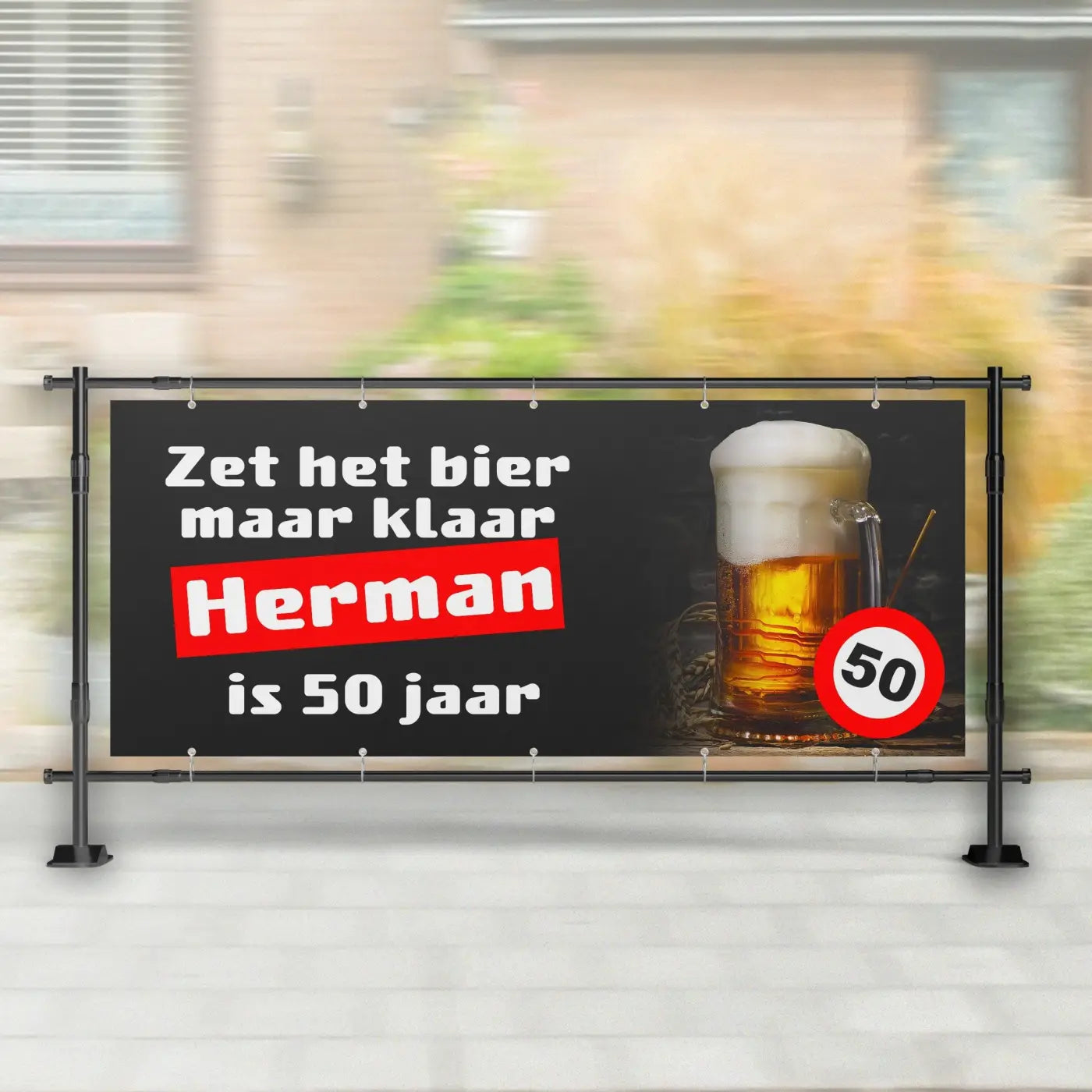 Spandoek Abraham | Zet het bier maar klaar - spandoeken