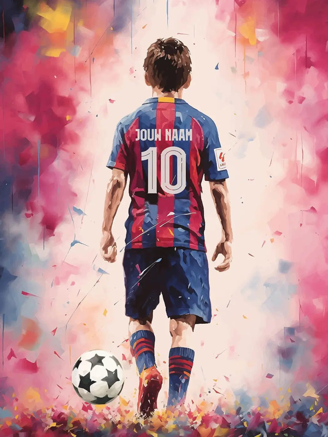 Barcelona Shirt Aquarel - Voetbal Poster - Wanddecoratie - Voetbalposters