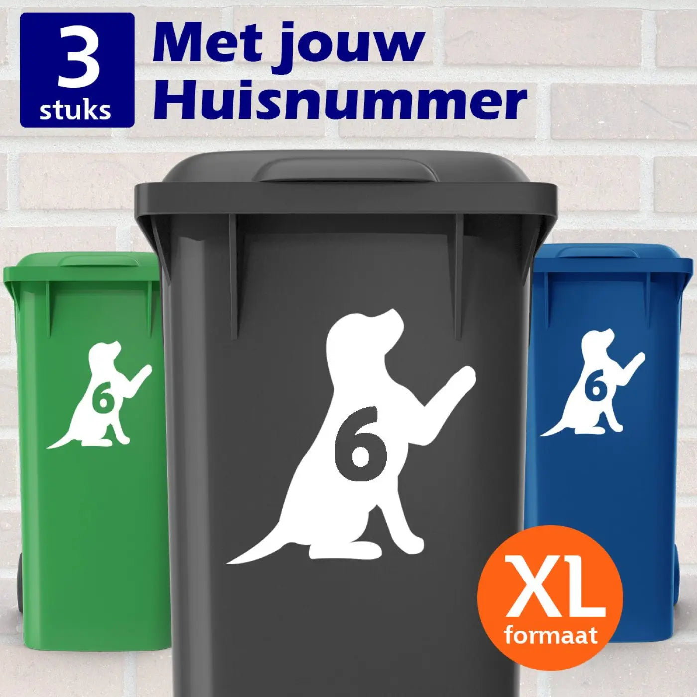 Container Stickers XL - Hond - Kliko stickers - Kleurmedia CONTAINER STICKER HOND KLIKO STICKER Containerstickers