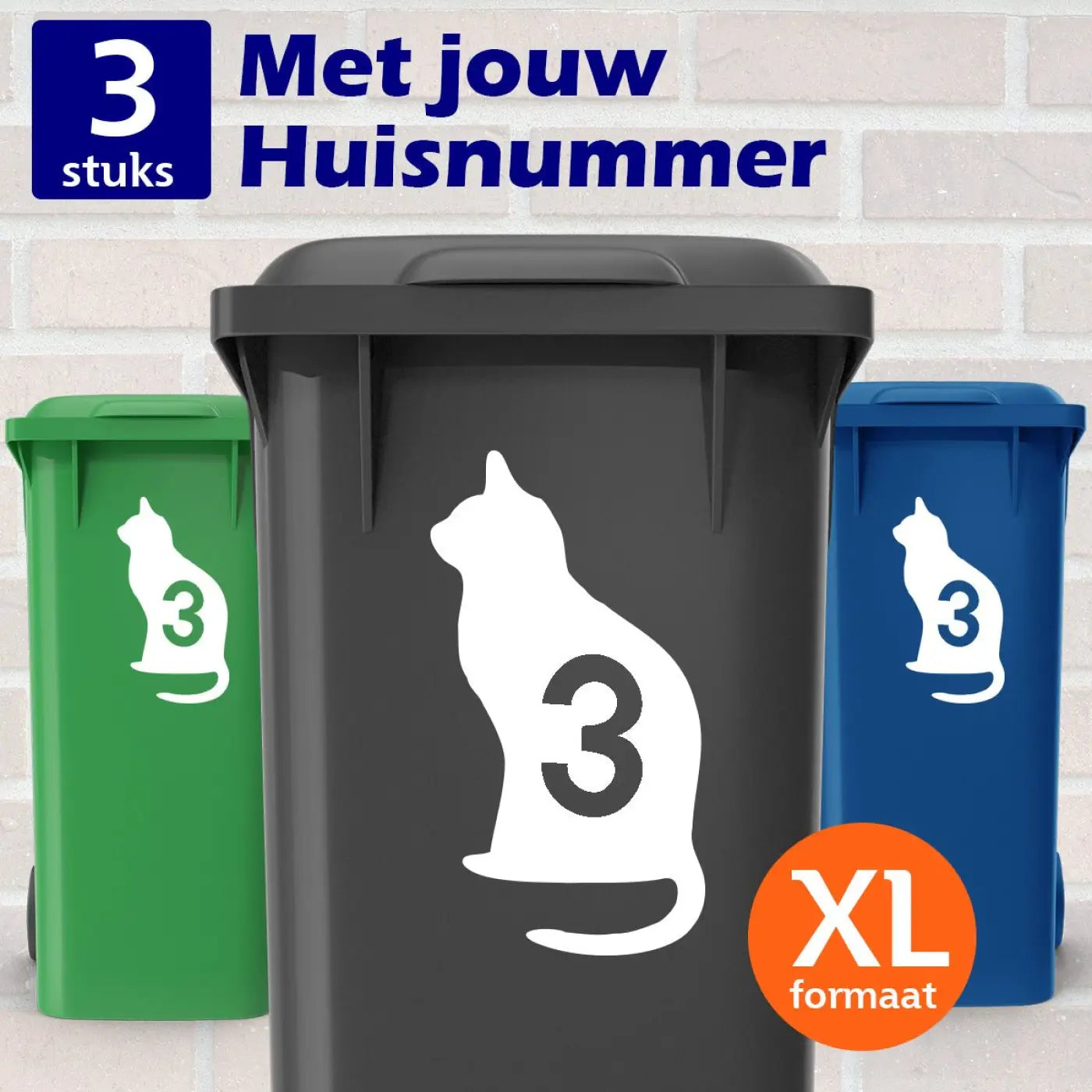 Container Stickers XL - Kat - Kliko stickers - Kleurmedia container sticker xl kliko sticker kat Containerstickers
