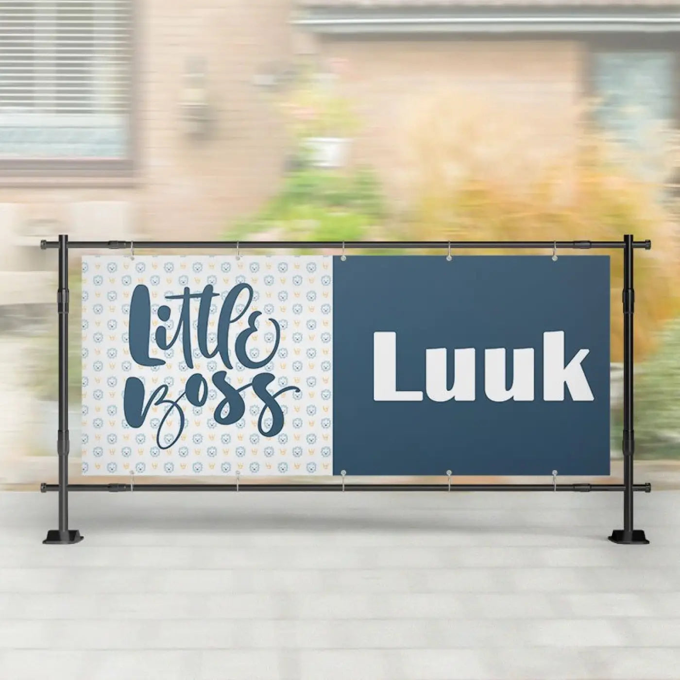 Geboorte spandoek | Little Boss Blauw - spandoeken