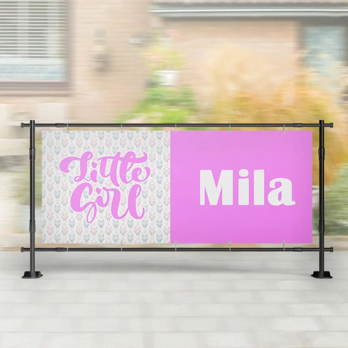Geboorte spandoek | Little Girl Roze - spandoeken