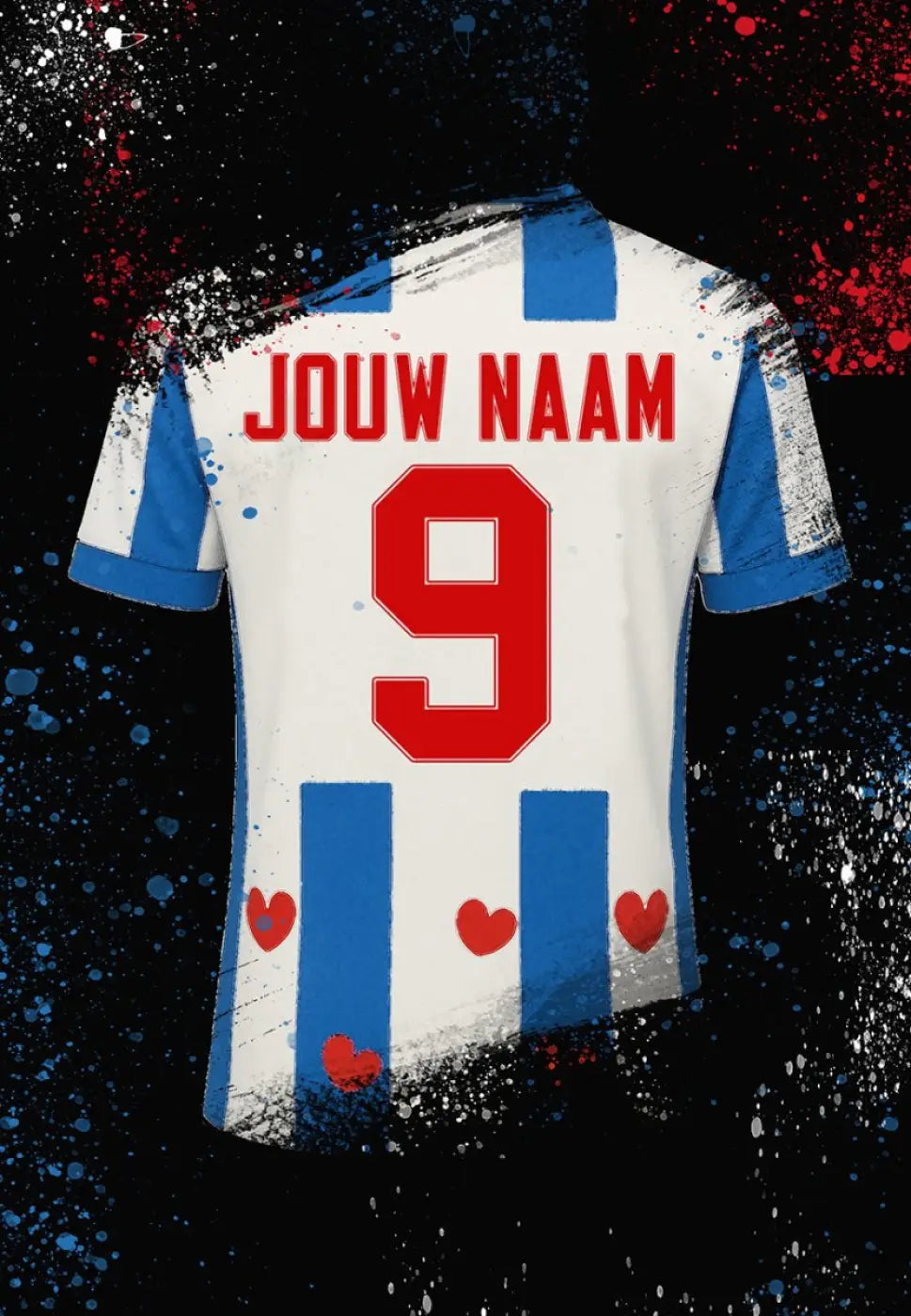 SC Heerenveen voetbalposter met shirt wanddecoratie