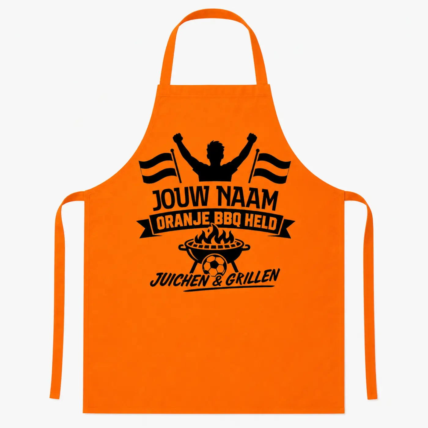 Keukenschort BBQ Held - Oranje WK Voetbal - Schort met naam