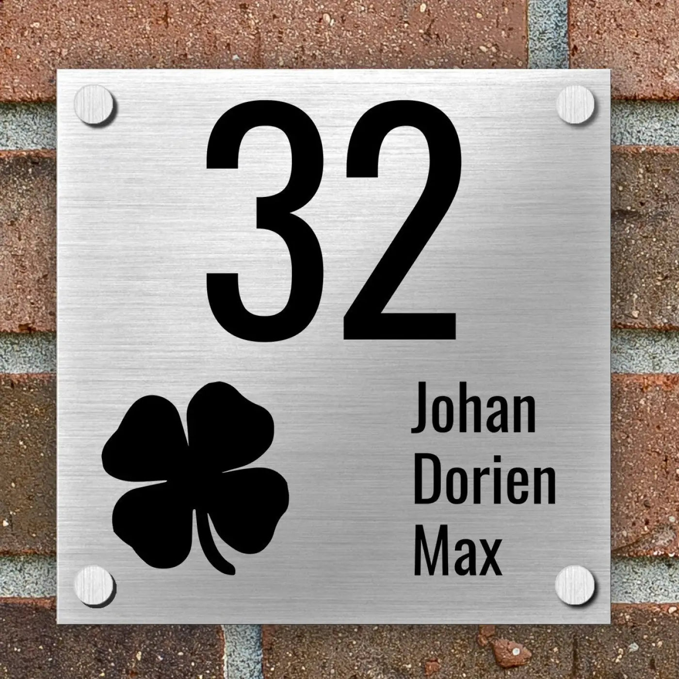 Naambordje Voordeur | Dibond Brushed Aluminium | 15x15 cm - Naambordjes huisnummer