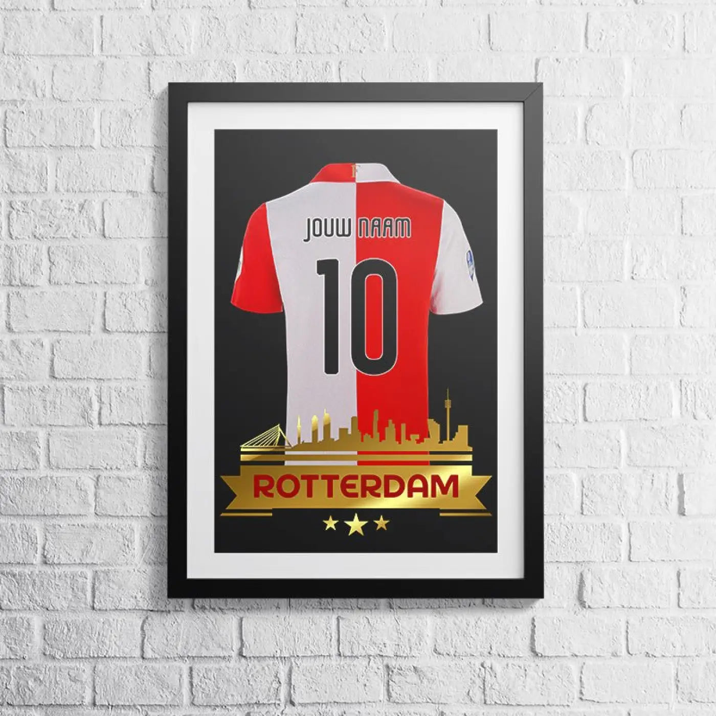 Feyenoord voetbalposter met shirt wanddecoratie