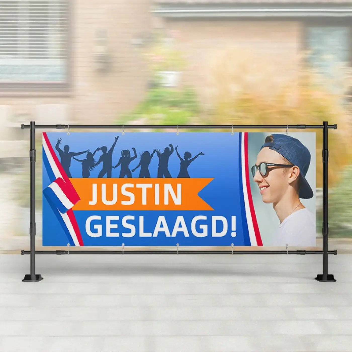 Spandoek Geslaagd | Crowd met Foto - spandoeken
