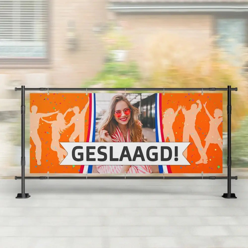 Spandoek Geslaagd | Oranje Crowd met Foto - spandoeken