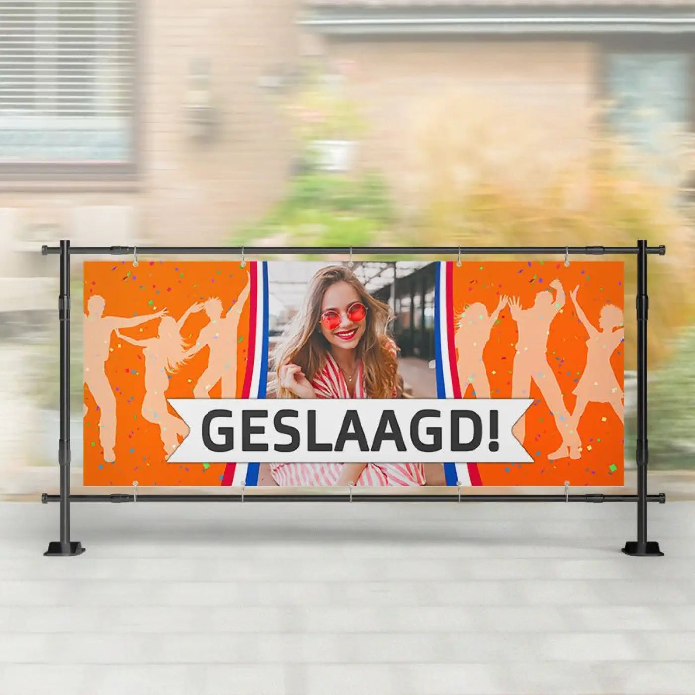 Spandoek Geslaagd | Oranje Crowd met Foto - spandoeken