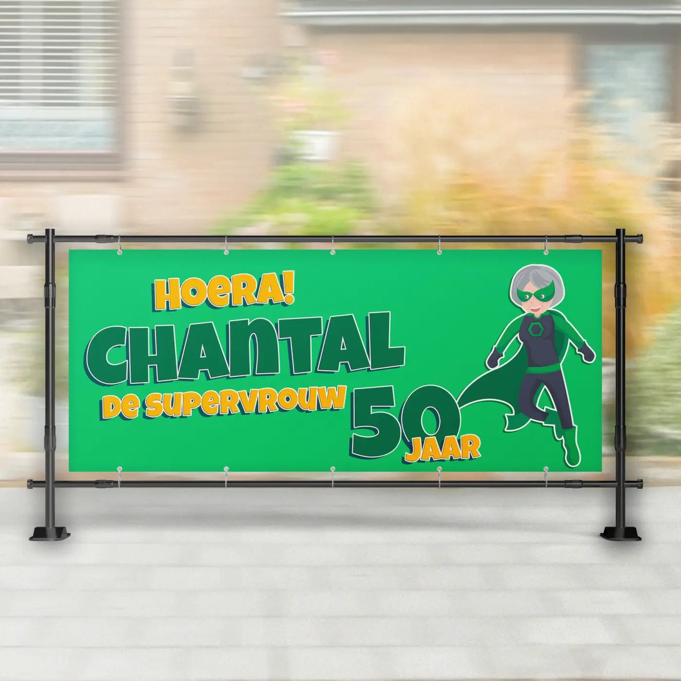 Spandoek Sarah | Stripheld Groen - spandoeken