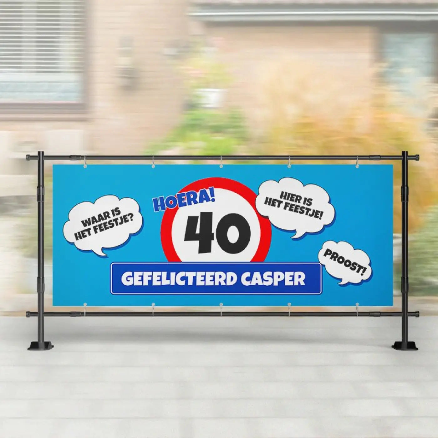 Spandoek Verjaardag | Verkeersbord (alle leeftijden) Blauw - spandoeken