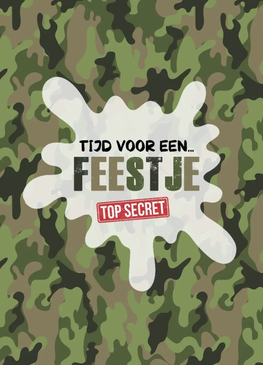 Uitnodiging kinderfeestje Camouflage - 10 stuks - kaartjes + enveloppen - kinderfeestjes