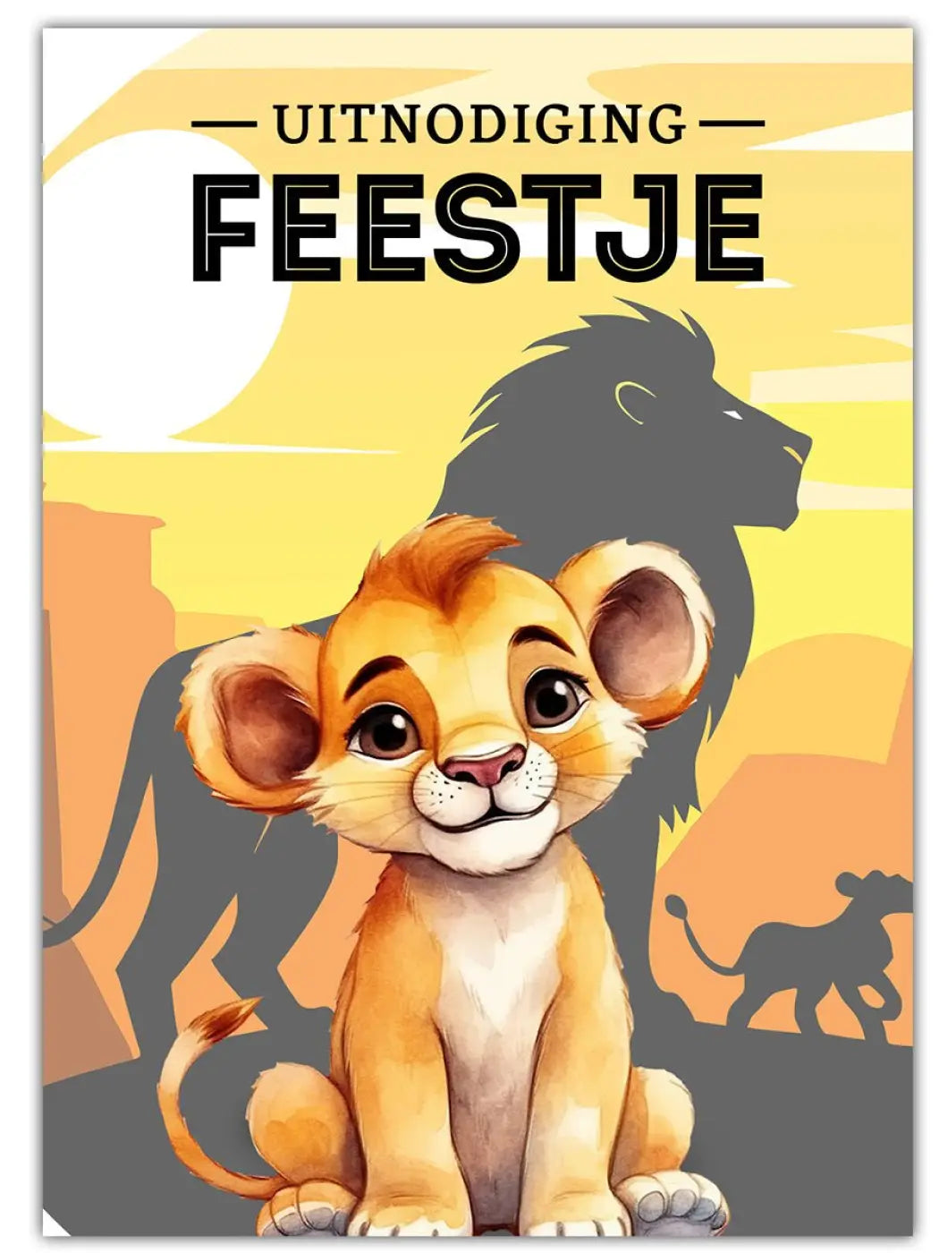 Uitnodiging Kinderfeestje Leeuwtje Lion King - kinderfeestjes